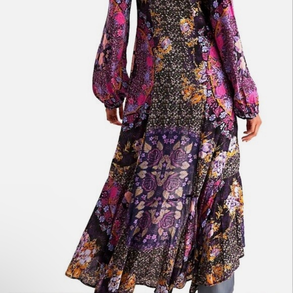 Free People Marais Printed Midi Dress in Black Combo, NWOT. Includes slip, NWOT. - Picture 14 of 16